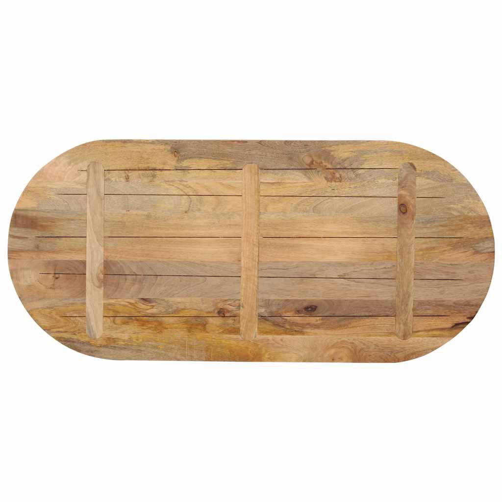vidaXL Tischplatte 140x60x3,8 cm Oval Massivholz Mango