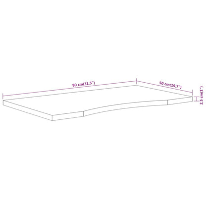 vidaXL Schreibtischplatte 80x50x2,5 cm Rechteckig Massivholz Akazie
