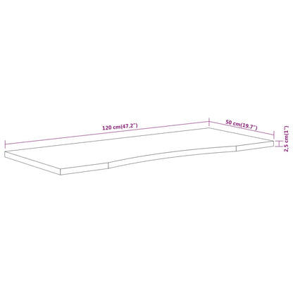 vidaXL Schreibtischplatte 120x50x2,5 cm Rechteckig Massivholz Akazie