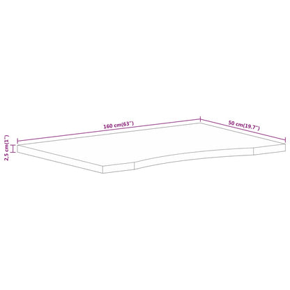 vidaXL Schreibtischplatte mit Aussparung 160x50x2,5cm Massivholz Mango