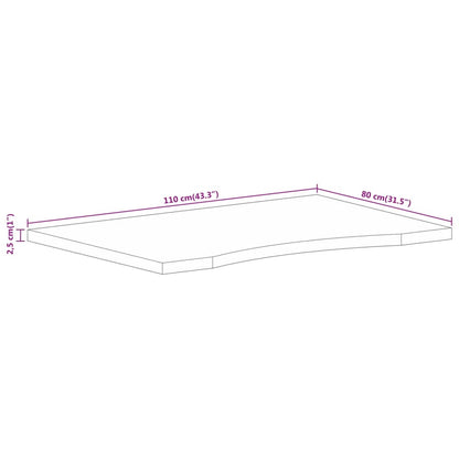 vidaXL Schreibtischplatte mit Aussparung 110x80x2,5cm Massivholz Mango