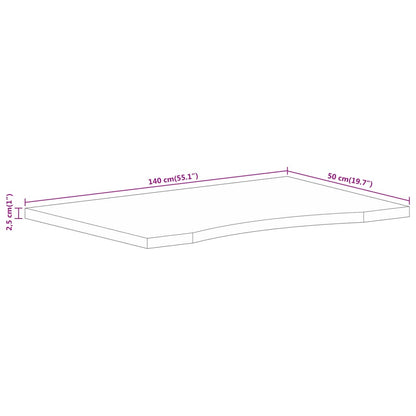 vidaXL Schreibtischplatte mit Aussparung 140x50x2,5cm Massivholz Mango