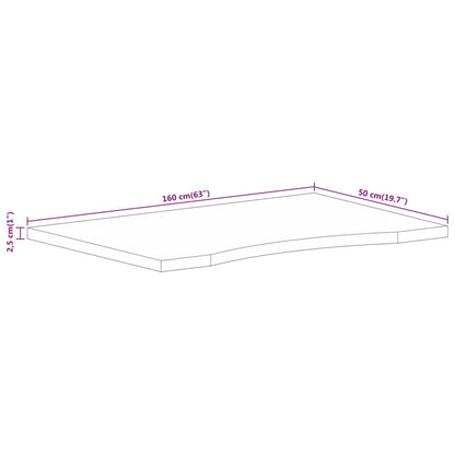 vidaXL Schreibtischplatte mit Aussparung 160x50x2,5cm Massivholz Mango