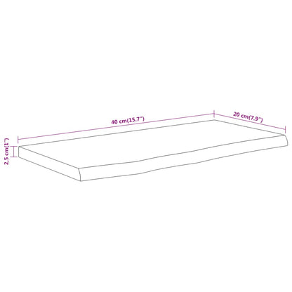vidaXL Wandregal 40x20x2,5 cm Rechteckig Massivholz Akazie Baumkante