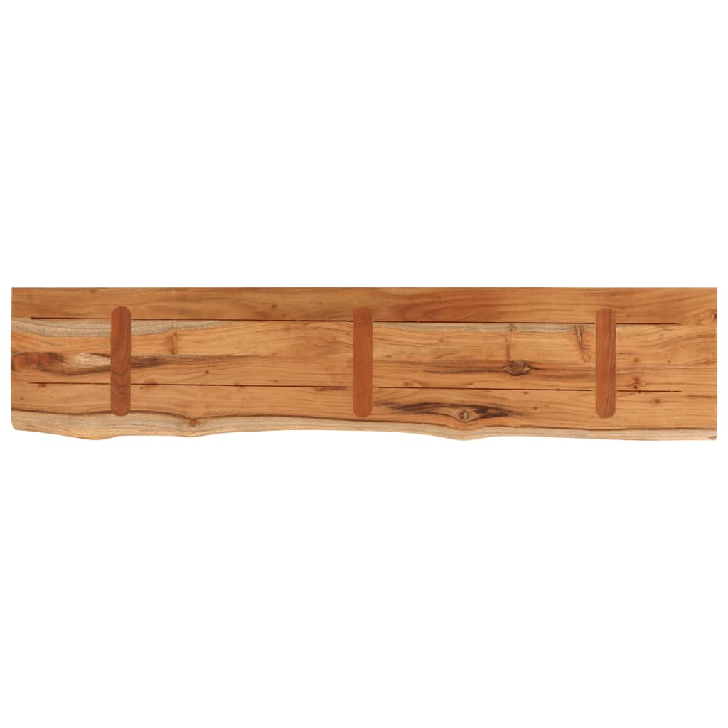 vidaXL Wandregal 90x20x2,5 cm Rechteckig Massivholz Akazie Baumkante
