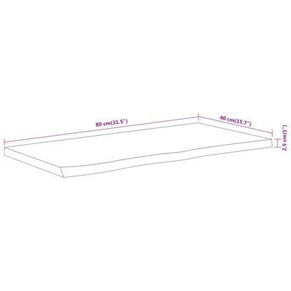 vidaXL Tischplatte 80x40x2,5 cm Rechteckig Massivholz Akazie Baumkante