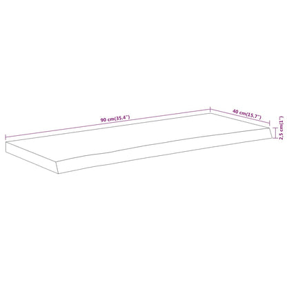 vidaXL Tischplatte 90x40x2,5 cm Rechteckig Massivholz Akazie Baumkante