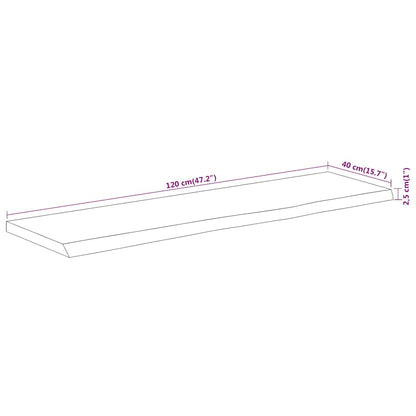 vidaXL Tischplatte 120x40x2,5cm Rechteckig Massivholz Akazie Baumkante