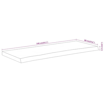 vidaXL Waschtischplatte 140x60x2,5 cm Rechteckig Massivholz Akazie