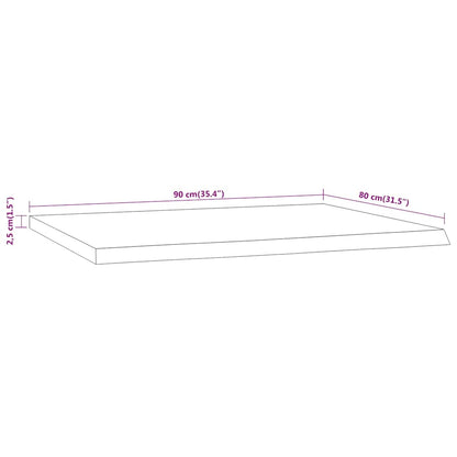 vidaXL Schreibtischplatte 90x80x2,5 cm Massivholz Akazie Baumkante