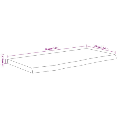 vidaXL Wandregal 60x30x3,8 cm Rechteckig Massivholz Akazie Baumkante