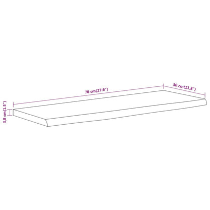 vidaXL Wandregal 70x30x3,8 cm Rechteckig Massivholz Akazie Baumkante