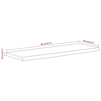 vidaXL Wandregal 80x30x3,8 cm Rechteckig Massivholz Akazie Baumkante