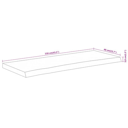 vidaXL Tischplatte 110x40x3,8cm Rechteckig Massivholz Akazie Baumkante