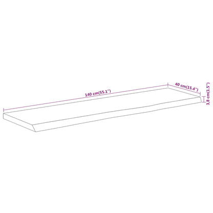 vidaXL Tischplatte 140x40x3,8cm Rechteckig Massivholz Akazie Baumkante