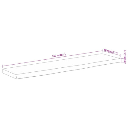vidaXL Tischplatte 160x40x3,8cm Rechteckig Massivholz Akazie Baumkante