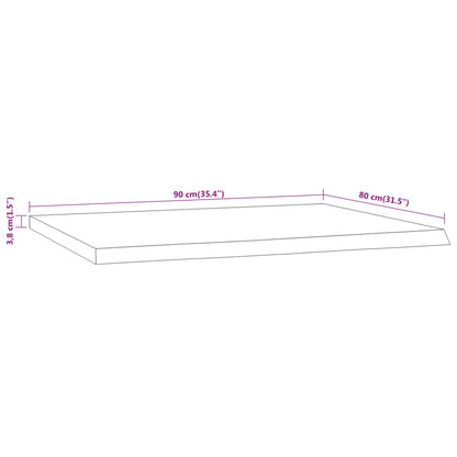 vidaXL Schreibtischplatte 90x80x3,8 cm Massivholz Akazie Baumkante