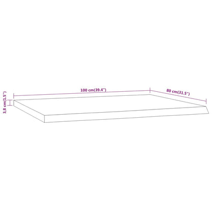 vidaXL Schreibtischplatte 100x80x3,8 cm Massivholz Akazie Baumkante