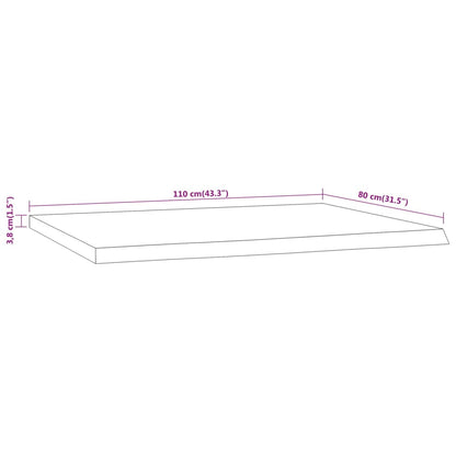 vidaXL Schreibtischplatte 110x80x3,8 cm Massivholz Akazie Baumkante