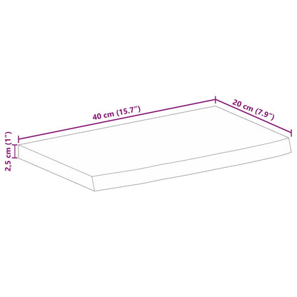 vidaXL Tischplatte 40x20x2,5 cm Baumkante Massivholz Raues Mangoholz