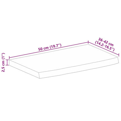 vidaXL Tischplatte 50x40x2,5 cm Baumkante Massivholz Raues Mangoholz