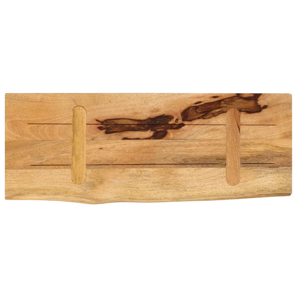 vidaXL Tischplatte 70x40x2,5 cm Baumkante Massivholz Raues Mangoholz
