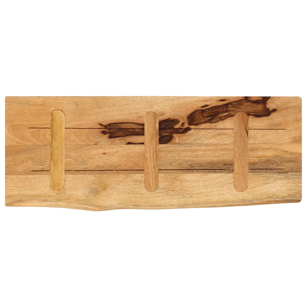 vidaXL Tischplatte 90x40x2,5 cm Baumkante Massivholz Raues Mangoholz
