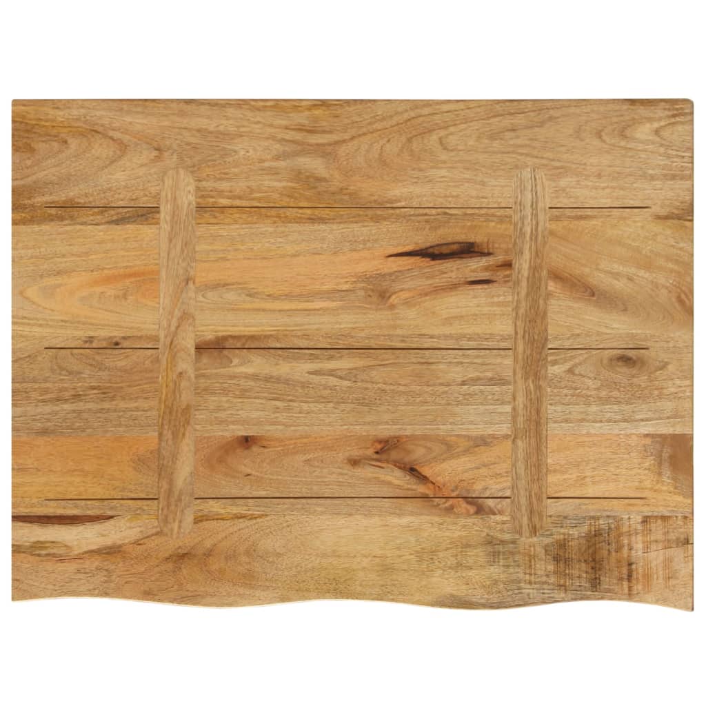vidaXL Tischplatte 70x60x2,5 cm Baumkante Massivholz Raues Mangoholz