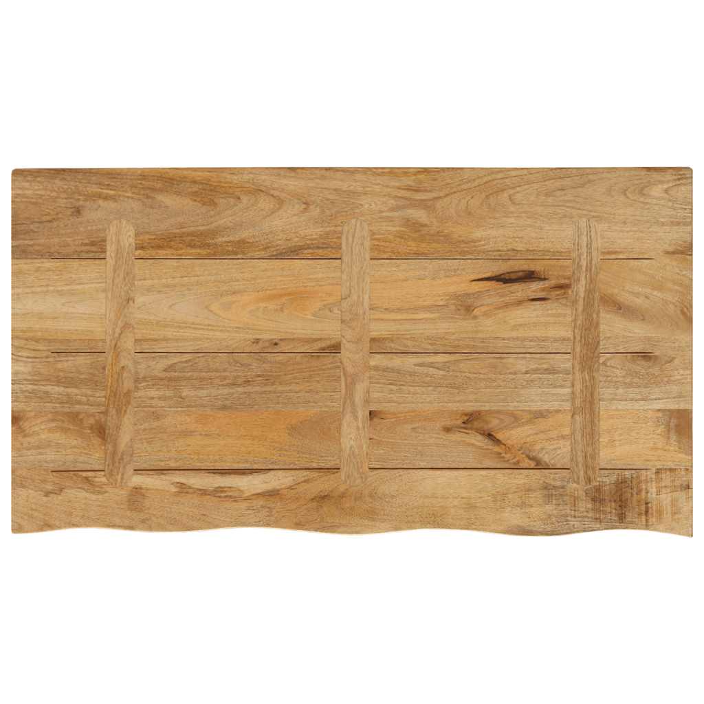 vidaXL Tischplatte 120x60x2,5 cm Baumkante Massivholz Raues Mangoholz