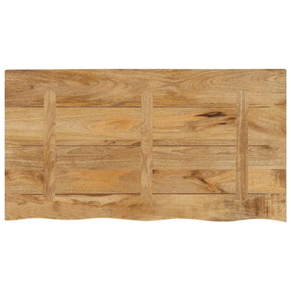 vidaXL Tischplatte 120x60x2,5 cm Baumkante Massivholz Raues Mangoholz