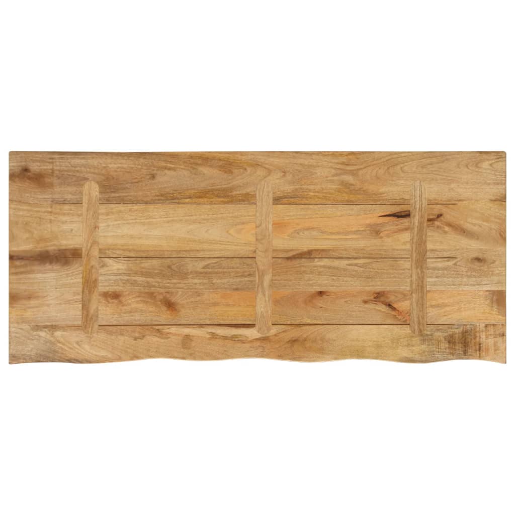 vidaXL Tischplatte 140x60x2,5 cm Baumkante Massivholz Raues Mangoholz