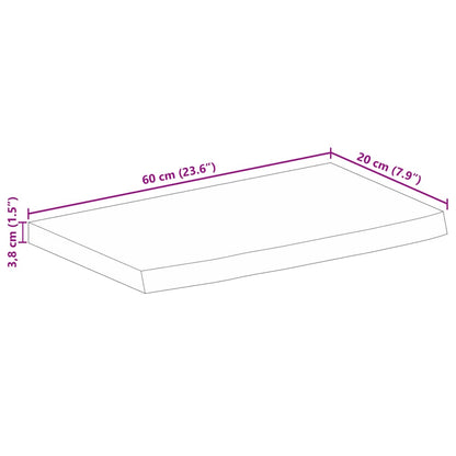 vidaXL Tischplatte 60x20x3,8 cm Baumkante Massivholz Raues Mangoholz