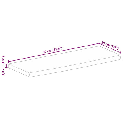 vidaXL Tischplatte 80x20x3,8 cm Baumkante Massivholz Raues Mangoholz
