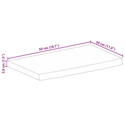 vidaXL Tischplatte 50x30x3,8 cm Baumkante Massivholz Raues Mangoholz