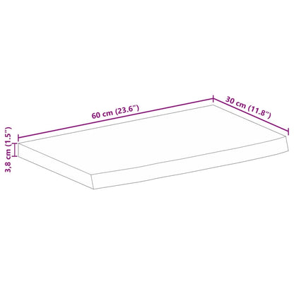 vidaXL Plateau de table 60x30x3,8 cm Bord naturel Bois de manguier massif brut
