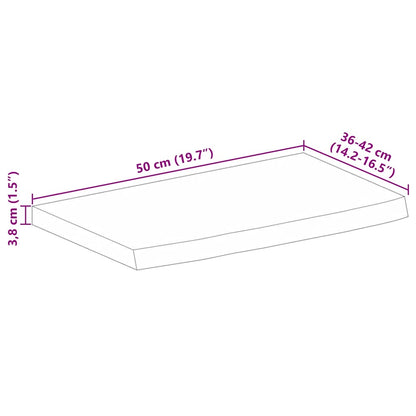 vidaXL Tischplatte 50x40x3,8 cm Baumkante Massivholz Raues Mangoholz