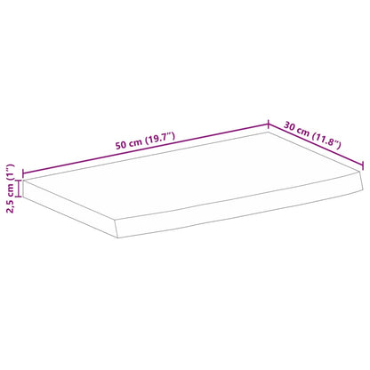 vidaXL Plateau de table à bord naturel 50x30x2,5 cm Bois de manguier massif