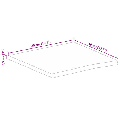 vidaXL Plateau de table à bord naturel 40x40x2,5 cm Bois de manguier massif