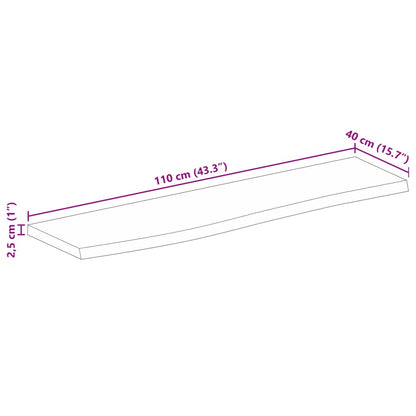 vidaXL Plateau de table avec bords naturels 110x40x2,5 cm Bois de manguier massif
