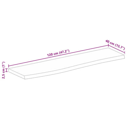 vidaXL Plateau de table à bord naturel 120x40x2,5 cm Bois de manguier massif