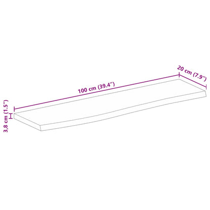 vidaXL Plateau de table à bords bruts 100x20x3,8 cm Bois de manguier massif