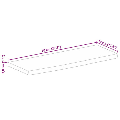 vidaXL Plateau de table à bord vif 70x30x3,8 cm Bois de manguier massif