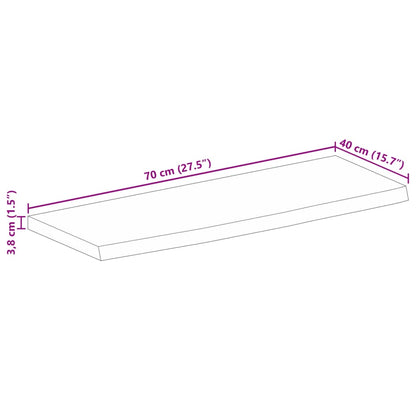 vidaXL Tischplatte mit Baumkante 70x40x3,8 cm Massivholz Mango