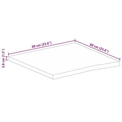 vidaXL Plateau de table à bord naturel 60x60x3,8 cm en bois de manguier massif