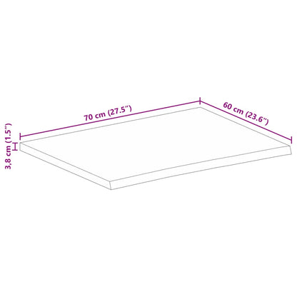 vidaXL Plateau de table à bord vif 70x60x3,8 cm en bois de manguier massif