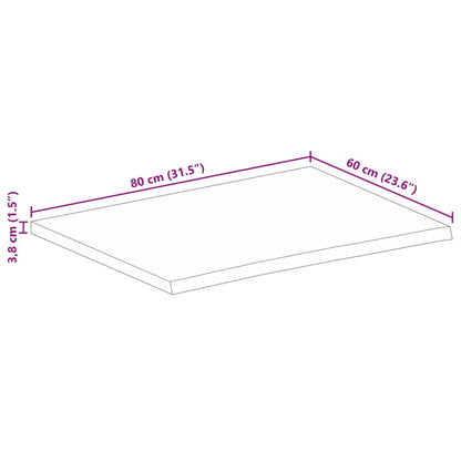 vidaXL Plateau de table avec bords naturels 80x60x3,8 cm Bois de manguier massif