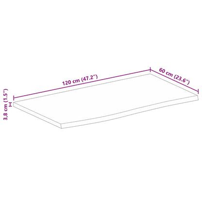 vidaXL Tischplatte mit Baumkante 120x60x3,8 cm Massivholz Mango