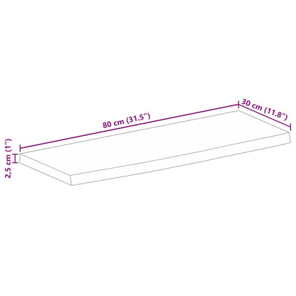 vidaXL Tischplatte mit Baumkante 80x30x2,5 cm Massivholz Mango