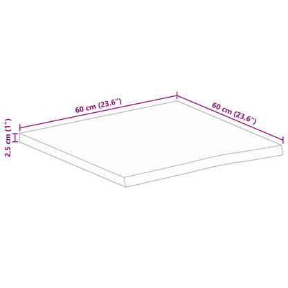 vidaXL Tischplatte mit Baumkante 60x60x2,5 cm Massivholz Mango