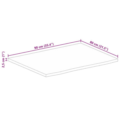 vidaXL Plateau de table à bord vif 90x80x2,5 cm Bois de manguier massif